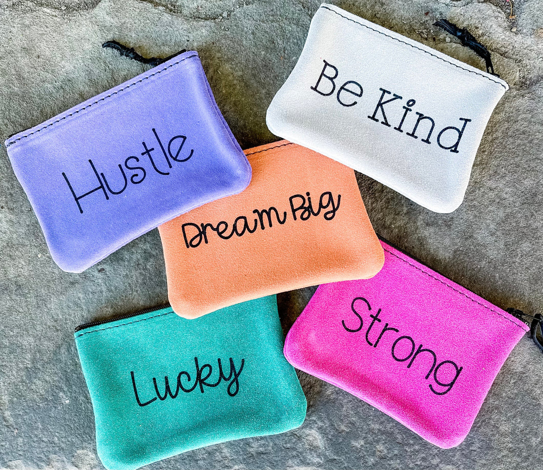 INSPIRATIONAL LEATHER POUCH - MEDIUM
