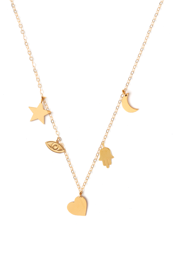 LUCKY HEART CHARM NECKLACE