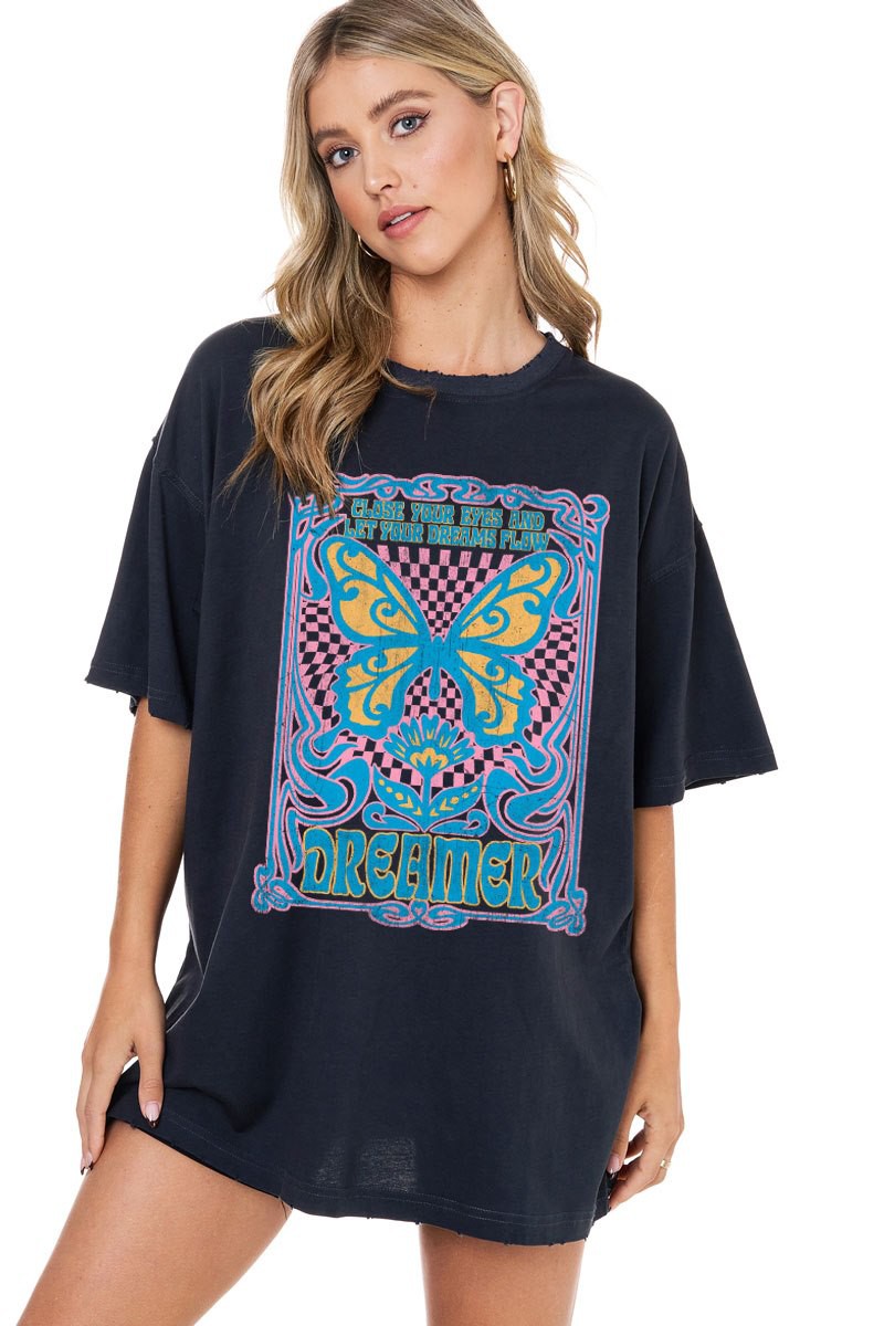 DREAMER BUTTERFLY GRAPHIC TEE