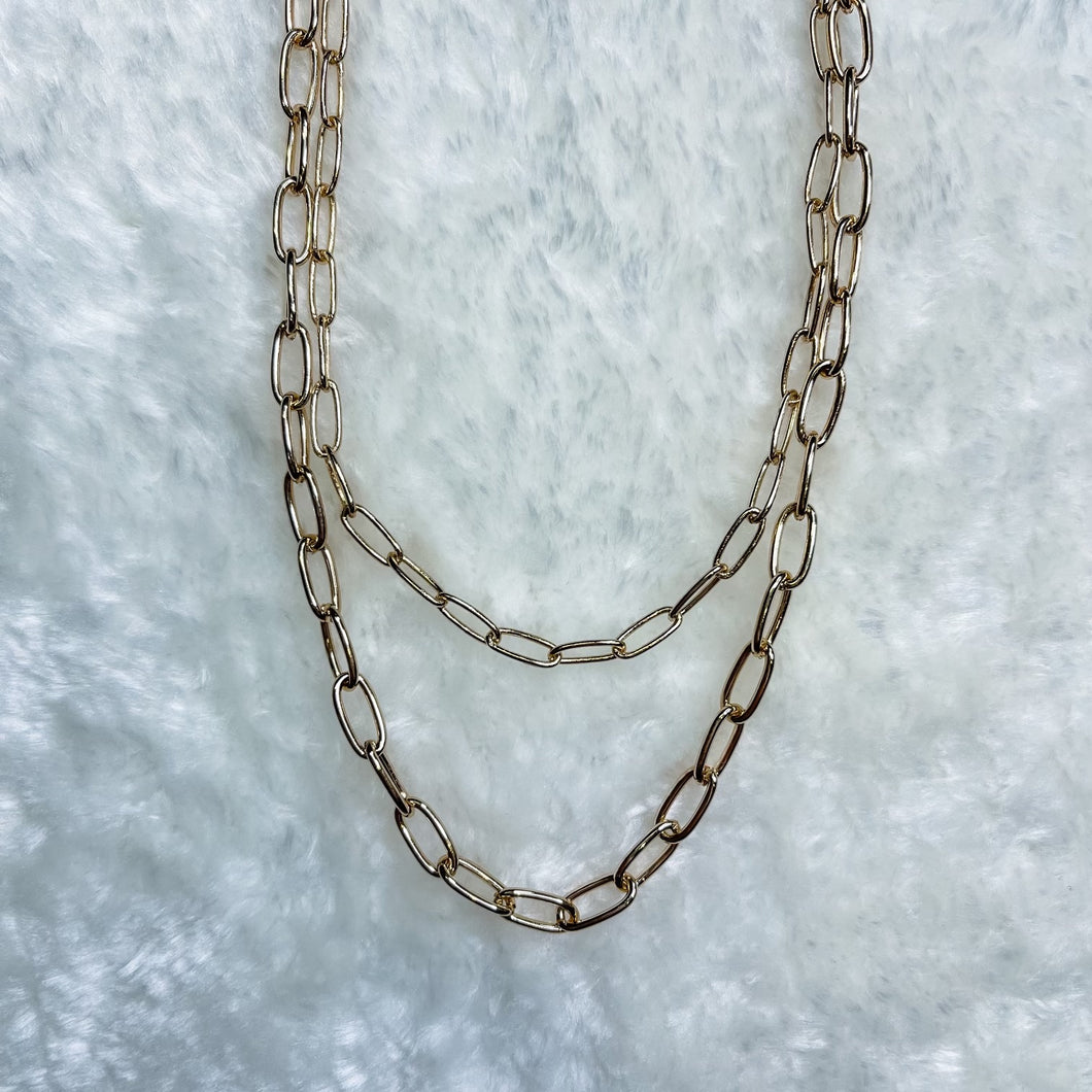 DOUBLE THE GOLD CHAIN NECKLACE